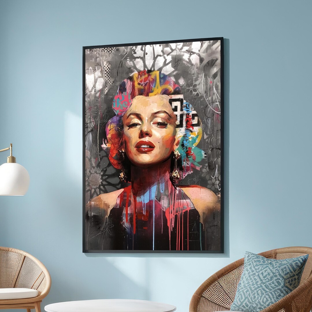 Vibrant Marilyn Monroe Pop Art - Graffiti Style Canvas - Colorful Urban ...