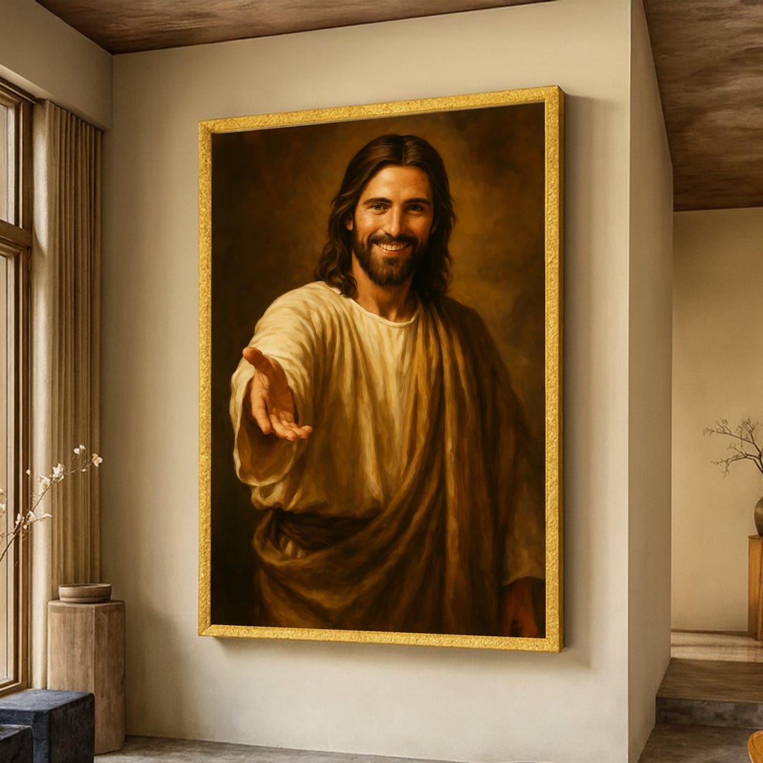 Jesus Welcoming Portrait Canvas Print, Christian Faith Wall Art ...
