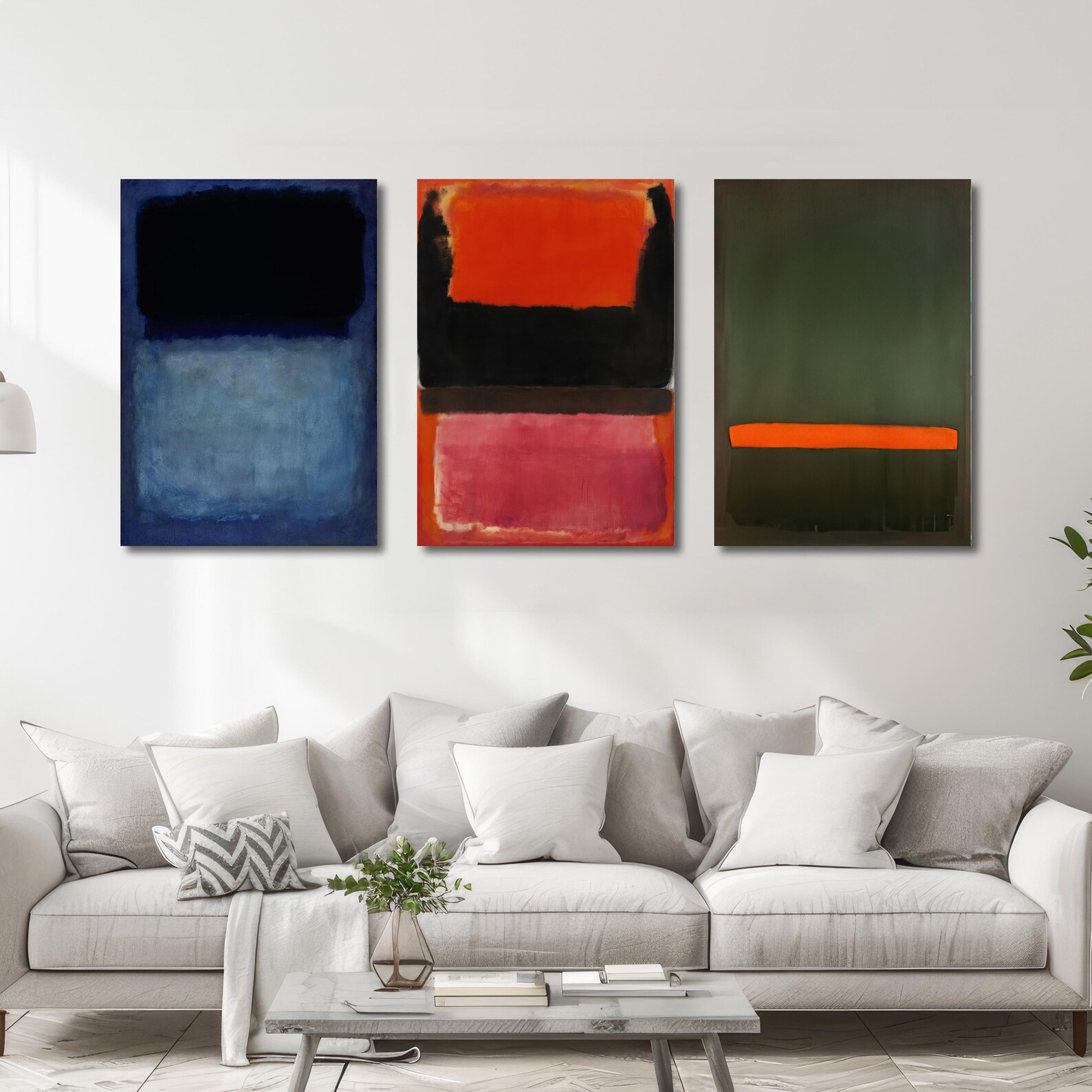 Mark Rothker Dark Colours Mark Rothko Style Abstract Art - Dark Color Block Canvas - Bold Black ...