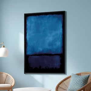 Mark Rothko - Blue and Black Abstract Color Field Canvas Art Painting
