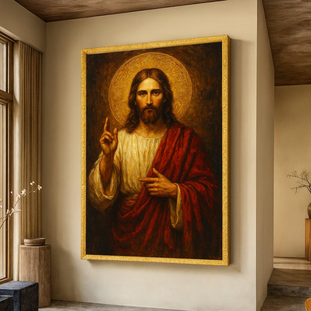 Jesus Christ Portrait Canvas, Religious Wall Art, Christian Home Decor ...
