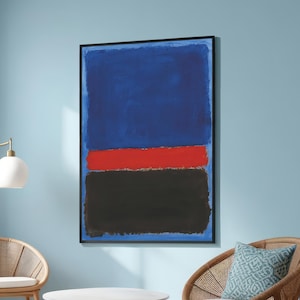 Mark Rothko Blue Red Black Canvas Print - Abstract Expressionism - Bold Color Block Art for Modern Home and Office Wall Decor