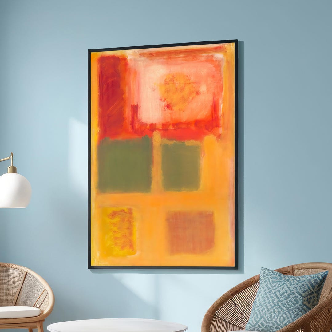 Mark Rothko Abstract Expressionist - Multicolor Warm Toned Geometric ...