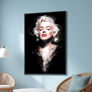 Iconic Marilyn Monroe Pop Art - Dynamic Brushstrokes Canvas - Hollywood Glamour Portrait