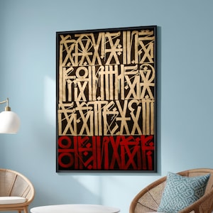 Abstract Urban Graffiti Canvas Print - Bold Black, White, and Red Street Art for Modern Home and Office Decor