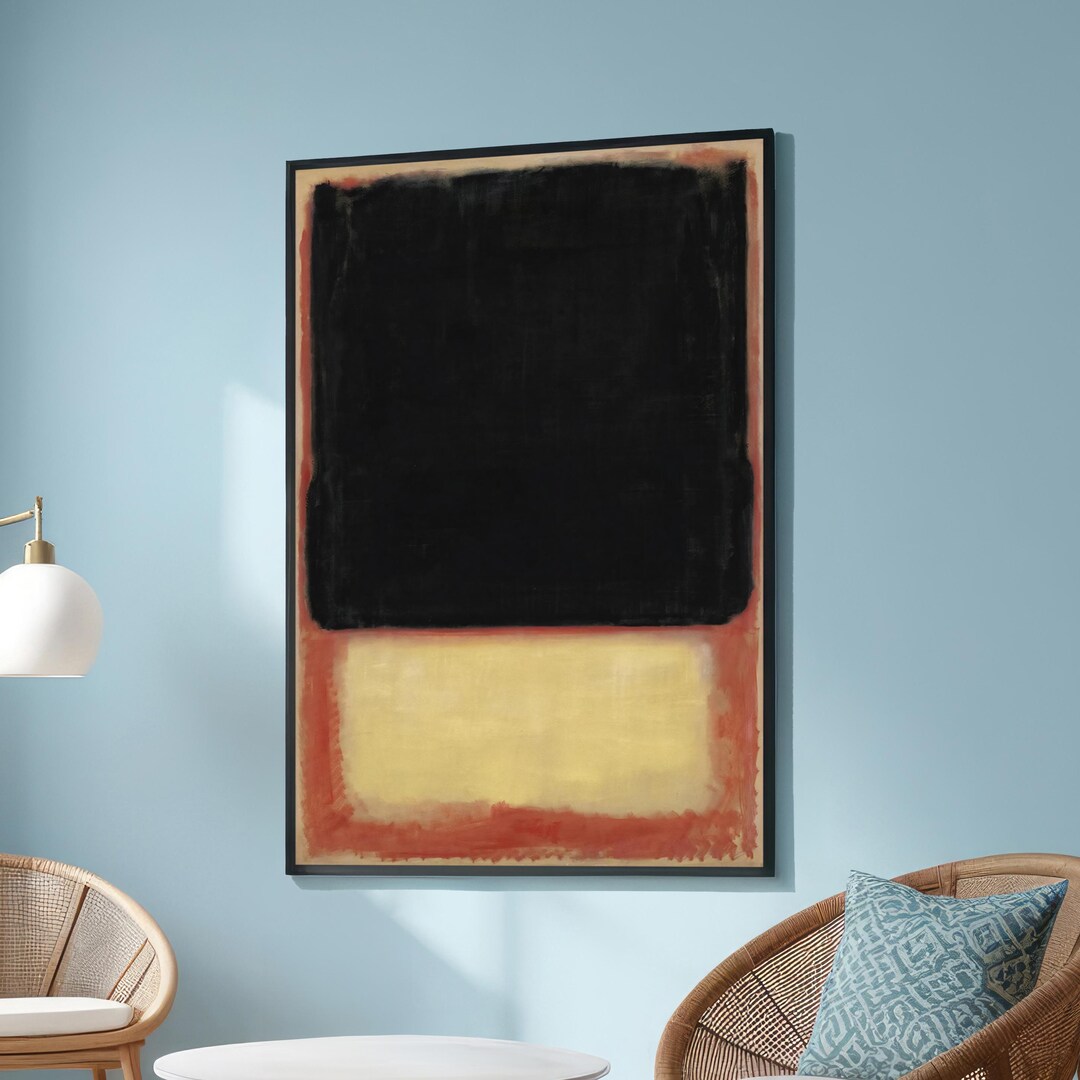 Blocks Mark Rothko Large Mark Rothko-inspired Abstract Canvas - Bold Black and Pale Yellow ...