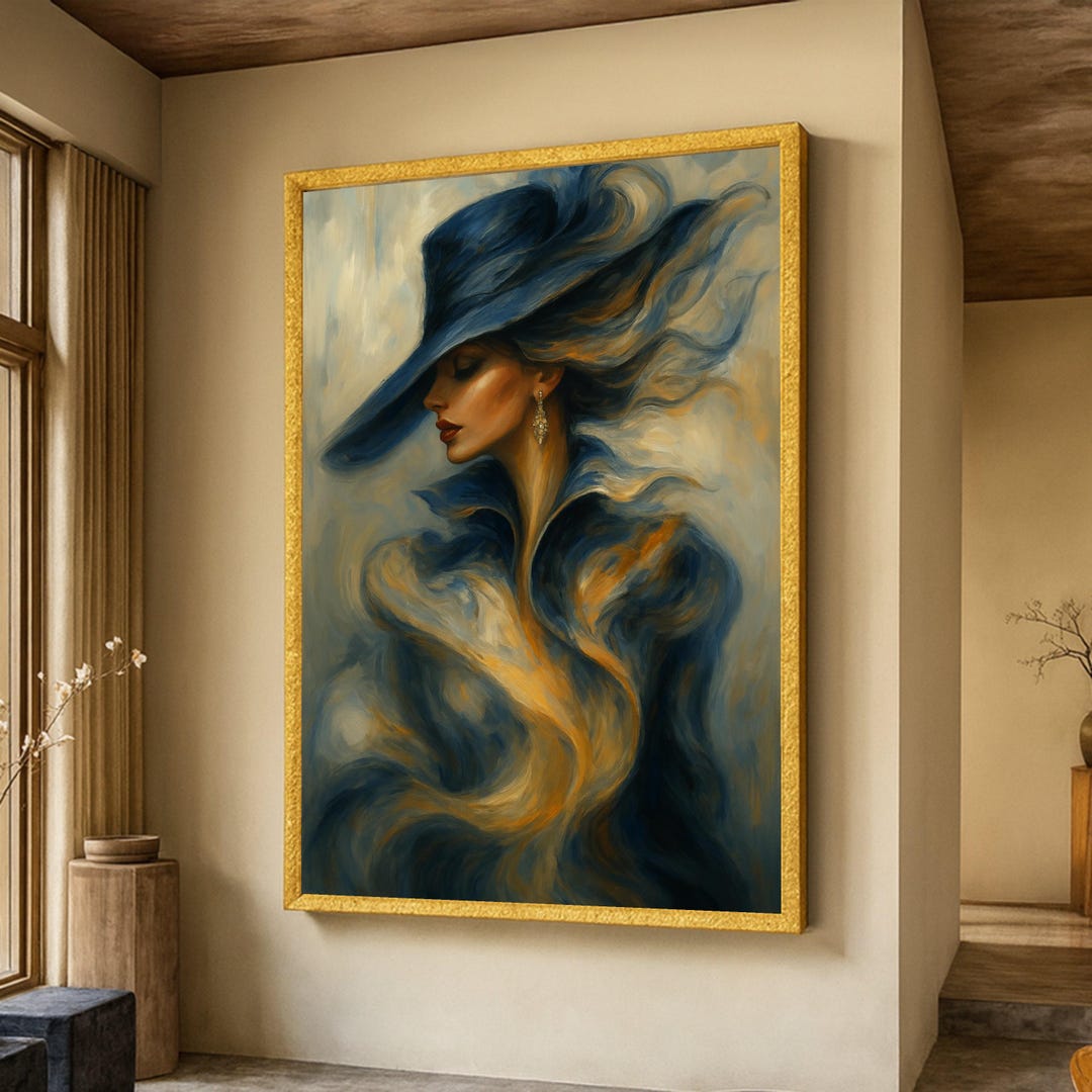 Elegant Woman Portrait Canvas, Fashion Art Print, Feminine Wall Decor ...