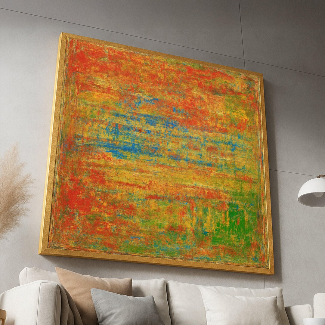 Vibrant Abstract Texture Canvas, Colorful Modern Wall Art, Contemporary ...