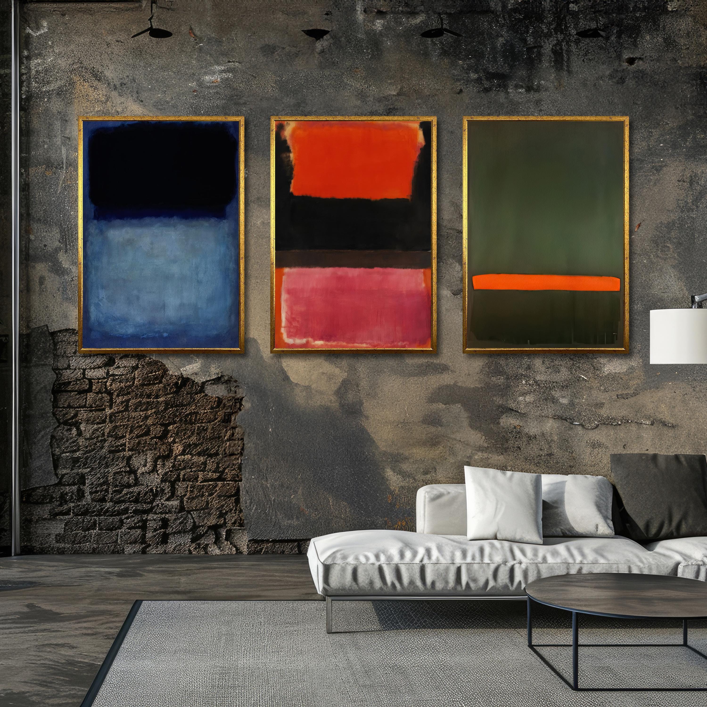 Mark Rothker Dark Colours Mark Rothko Style Abstract Art - Dark Color Block Canvas - Bold Black ...