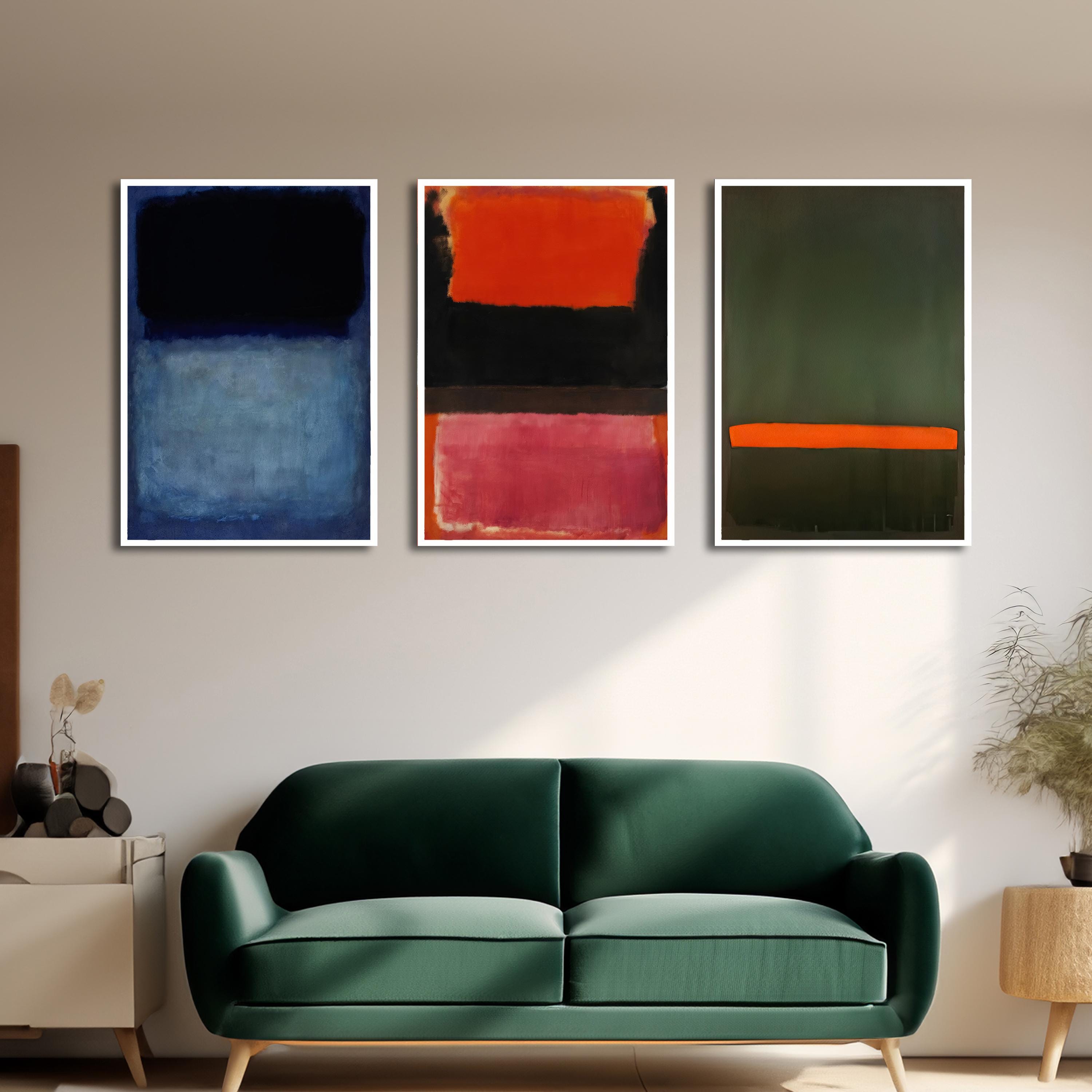 Mark Rothker Dark Colours Mark Rothko Style Abstract Art - Dark Color Block Canvas - Bold Black ...