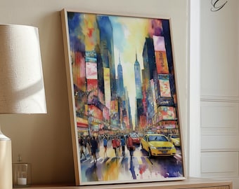 Times Square Kunstdruck: Aquarell NYC Stadtbild Poster CIT86