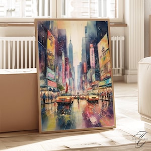 Times Square Wall Art, New York Cityscape wall Print, NYC Nightlife Artwork, new york City Poster, new york wall art, NYC Gift Idea, CIT22