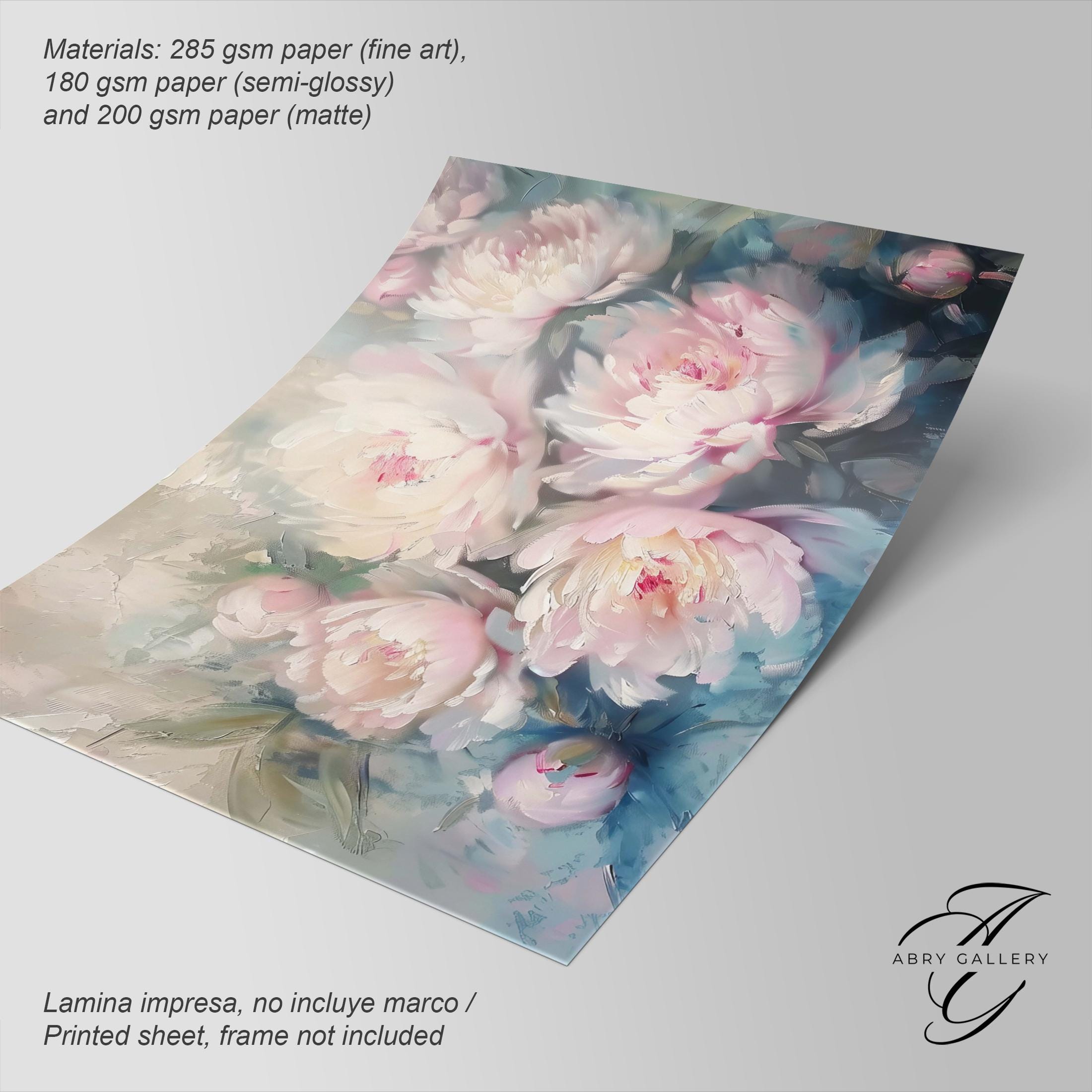 Soft Pink Peony Floral Wall Print: Abstract Botanical Wall Art - Etsy
