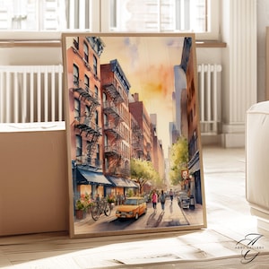 SoHo NYC Wall Art, new york Street Scene Print, New York City Decor, Urban Art Poster, SoHo Architecture Artwork, NYC Gift Idea, CIT26