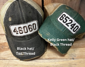 Benutzerdefinierte Postleitzahl Patch-Hut - personalisierte Zustand Hut - Snapback im Vintage-Stil
