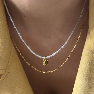 Dainty Madagascar Labradorite Necklace: 24K Gold-Plated Pendant