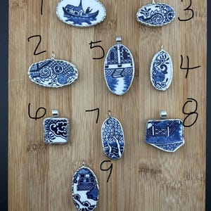 Blue Willow Pendant with Hand Soldered Detail