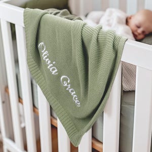 Personalized Baby Blanket With Name,Embroidered Name Blanket,Knitted Baby Name Blanket, Stroller Blanket,Baby shower Gift,  Newborn gift