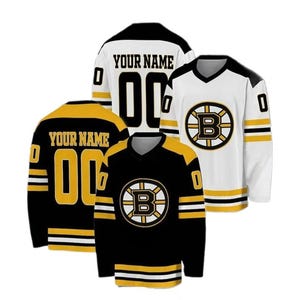 Personalisiertes Bruins Hockey-Trikot, benutzerdefiniertes Team Name & Nummer Trikot für Männer, Fan Hockeyuniform, Gilmore inspiriertes Sportgeschenk
