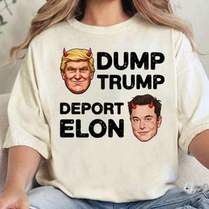 トランプとイーロン・マスクの悪魔の角のパロディPNG – 面白い反政治風刺デジタルアート、抗議ユーモアのダウンロード、私の大統領ではないPNG
