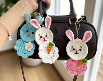 Crochet Bunny Keychain Pattern, Beginner Friendly (PDF)