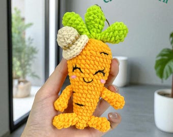 た*や様 にんじんくんの編みぐるみキーホルダー〇 た*や様 にんじんくんの編みぐるみキーホルダー〇