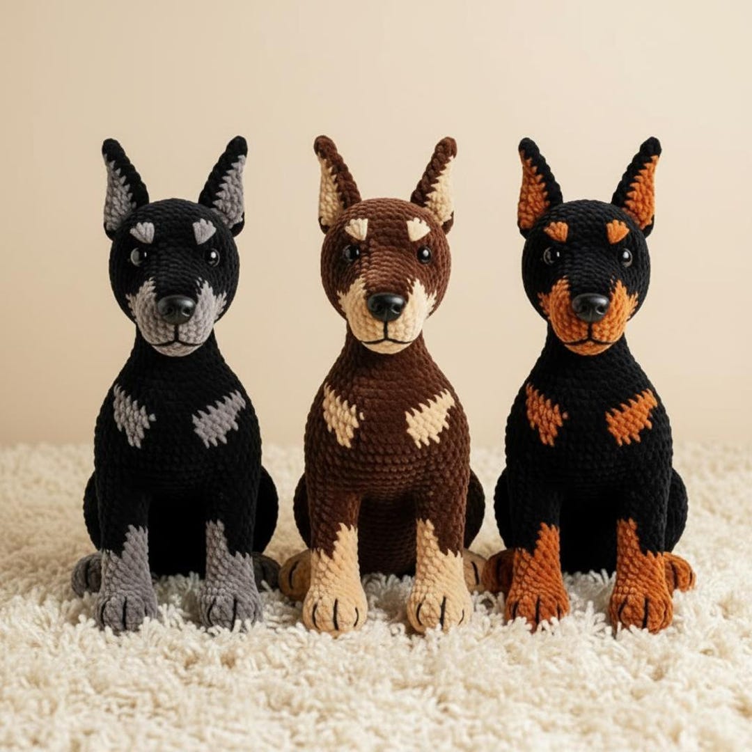 Doberman Dog Crochet Pattern, Easy Beginner Amigurumi (PDF Pattern) - Etsy