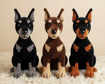 Doberman Dog Crochet Pattern, Easy Beginner Amigurumi (PDF Pattern)