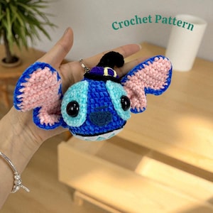 Stitch Keychain Crochet Pattern PDF, Stitch Crochet Pattern, Amigurumi Stitch Pattern, Cute Stitch Crochet Toy, Pattern In English