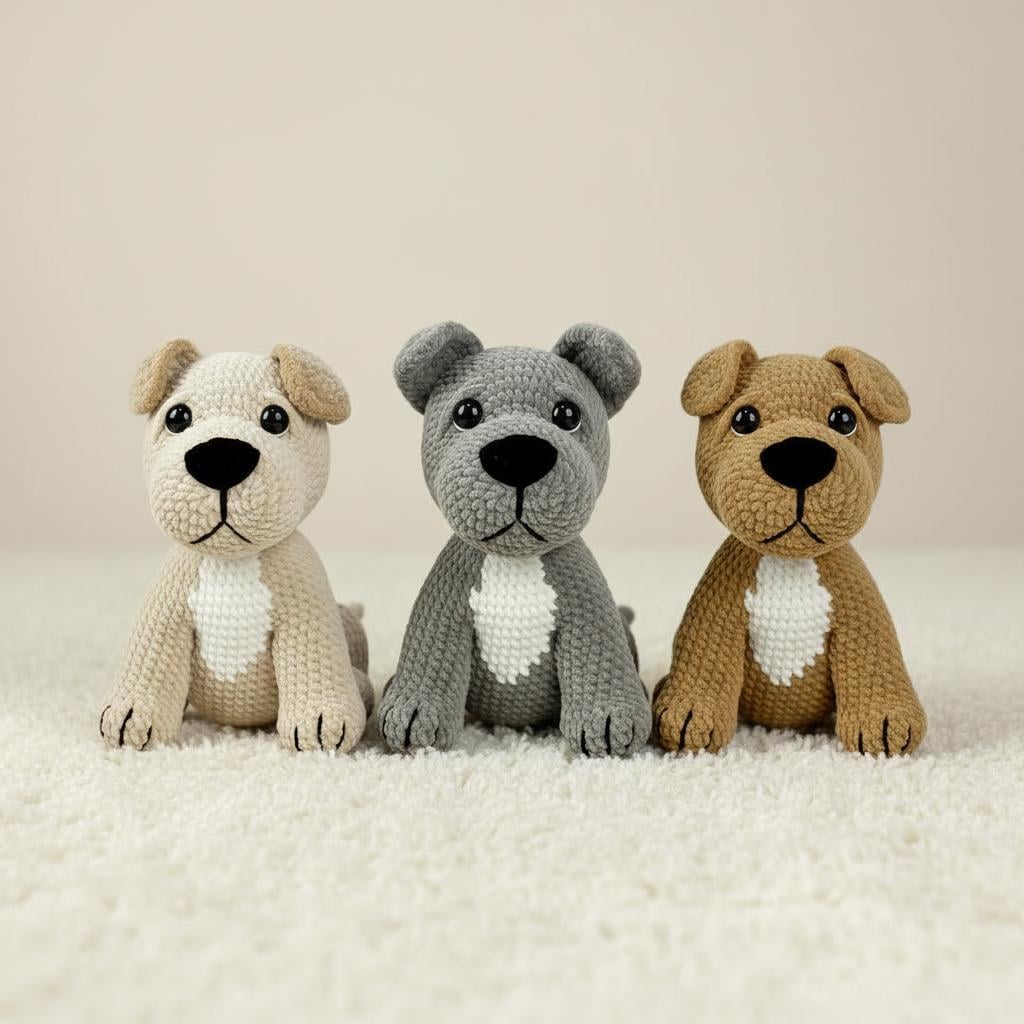 30 Pitbull Crochet Patterns for Amigurumi, Blankets, Pillows, and More 30 Cream Pitbull Beginner Crochet Pattern