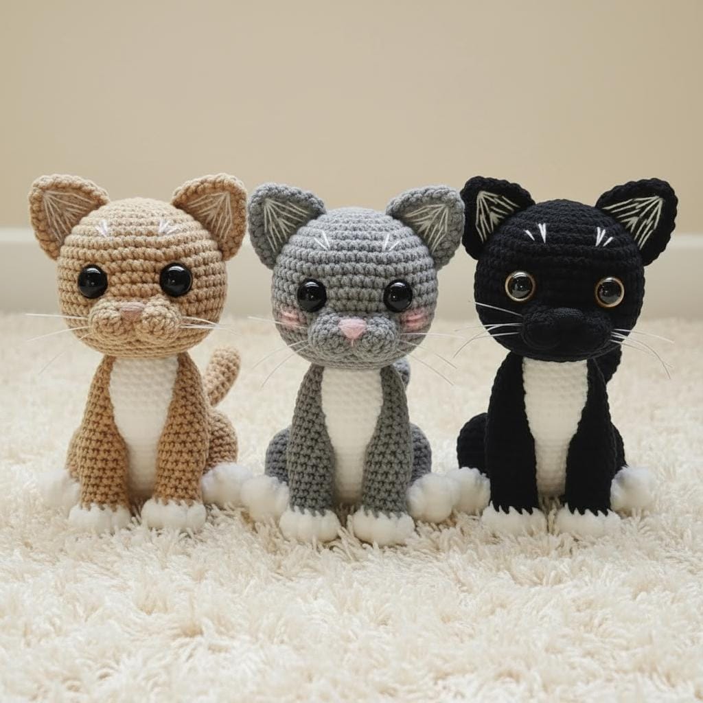 30 Black Cat Crochet Patterns for Amigurumi, Bags, Keychains, and Cozy Handmade Gifts 13 Beginner Black Cat Kitten