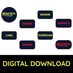 KATSEYE &quot;Schönes Chaos&quot; Tour Sticker Pack | Druckbare Digitaler Download | K-Pop Freebies | Eyekons Merch | Konzert Freebie Stickers