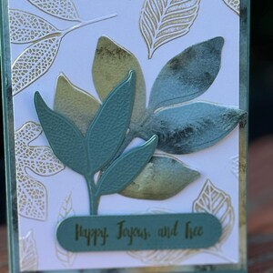Carte de voeux inspirante faite main - Une étape à la fois - Design botanique édifiant et en relief