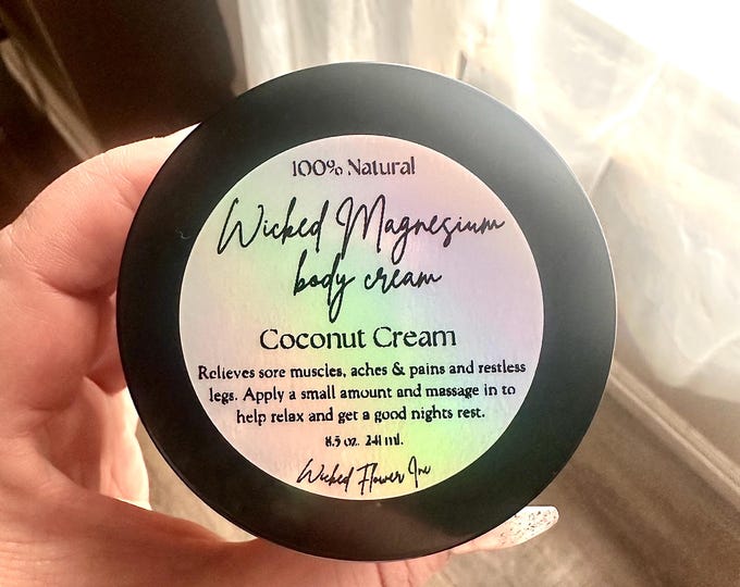 Wicked Magnesium body cream/Tallow/Cocoa Butter/Moisturizer/Natural ingredients/Sleep/Relaxation
