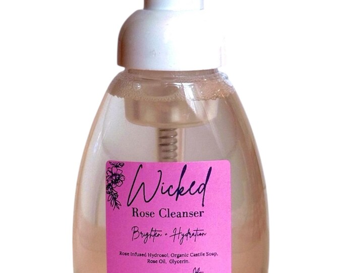 Foaming Rose Cleanser/Infused botanical cleanser/Brighten + Hydrate/ 8 fl. Oz