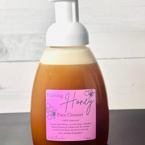 Foaming Honey Face Cleanser- Raw Organic Honey/Clean Ingredients/Calming/Acne prone skin