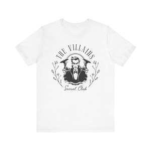 Dracula Bösewichte Social Club Halloween T-Shirt - Unisex T-Shirt, Gruseliges Grafik Shirt, Kostümparty Top, Horrorfilm Fan Geschenk, Goth, Epic, HHN