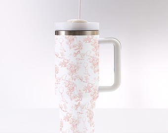 Vaso térmico de 100 Acre Toile de 40 oz en rosa, Winnie the Pooh, réplica de Stanley, regalo de Disney, regalo para ella, diseño elegante en rosa, Piglet, Tigger