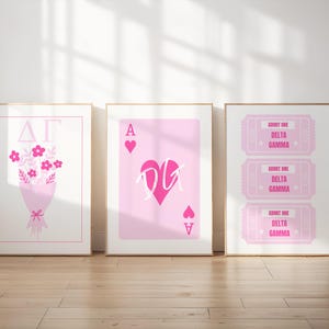 Delta Gamma Digital Prints | Delta Gamma Prints | Sorority Posters | Sorority Digital Prints | Light Pink | Set of 3 | Instant Download