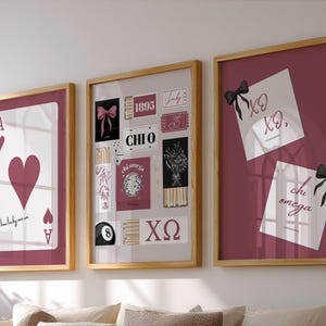 Chi Omega Digital Prints | Chi Omega Prints | Chi Omega Matchbox Prints | Sorority Digital Prints | Red | Set of 3 | Instant Download