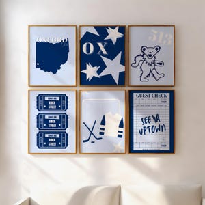 Oxford Ohio Digital Prints | Oxford Prints | College Preppy Posters | University Posters | Blue | Set of 6 | Instant Download
