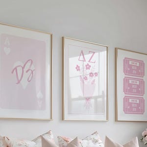 Delta Zeta Digital Prints | Delta Zeta Posters | DZ  Prints | Sorority Digital Prints | Pink | Rose Pink | Set of 3 | Instant Download