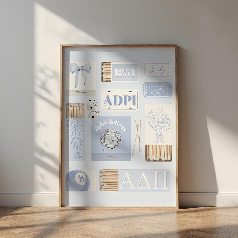 Adpi Blue Letters Alpha Delta Pi Digital Prints | ADPI Posters | ADPI Matchbox Wall Art ...