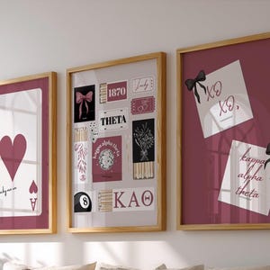 Kappa Alpha Theta Digital Prints | Theta Prints | Theta Matchbox Prints | Sorority Digital Prints | Red | Set of 3 | Instant Download