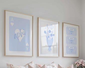 Alpha Phi Digital Prints | Alpha Phi Prints | Alpha Phi Posters | Sorority Digital Prints | Blue | Light Blue | Set of 3 | Instant Download
