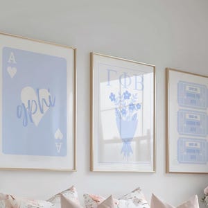 Impressions numériques gamma phi bêta | Posters bêta gamma phi | Impressions numériques de la sororité | Bleu | Lot de 3 | Téléchargement instantané