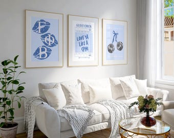Gamma Phi Beta Digital Prints | Gamma Phi Beta Posters | Sorority Digital Prints | Blue | Set of 3 | Instant Download
