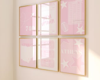 Ohio University Digital Prints | Athens Prints | OU Preppy Posters | Ohio University Prints | Light Pink | Set of 6 | Instant Download