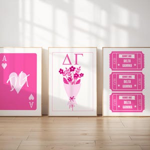 Delta Gamma Digital Prints | Delta Gamma Prints | Sorority Posters | Sorority Digital Prints | Pink | Set of 3 | Instant Download