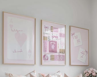 Alpha Phi Digital Prints | Alpha Phi Prints | Alpha Phi Matchbox Prints | Sorority Digital Prints | Pink | Set of 3 | Instant Download
